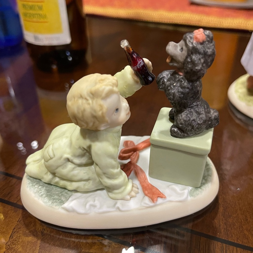 Vintage and rare Coca Cola baby and dog